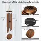 78" Extra Large Wind Chimes for Outside, 6 Thick and Bold Aluminum Tubes - Image 2