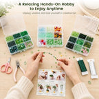 Lurui Beaded Plant Kit - DIY Glass Bead Plant Making Kits for Adults - Succulent Flower Suncatcher Garden Craft Starter Set with Green Crystal Seed Beads - Image 7
