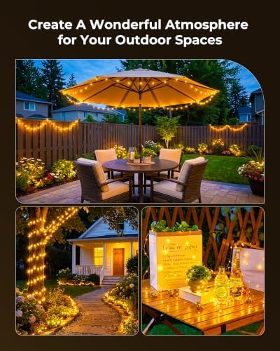 Solar String Lights, 6 Packs Total 198Ft 600 LED Fairy Lights Warm White - Image 7
