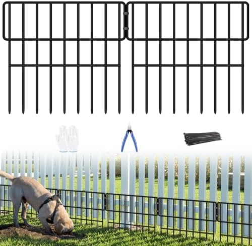 ULIOK Animal Barrier Fence, 16 Panels No Dig Fence 17.3ft(L) x12in(H), Garden Fences for Rabbits and Dog Ground Defense, Rustproof Metal Fences Border, Fencing Bottom Blocker for Outdoor Yard Patio by ULIOK