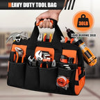 UUP 15" Heavy Duty Tool Bag, 16-Pocket Tool Box Organizer Orange - Image 4