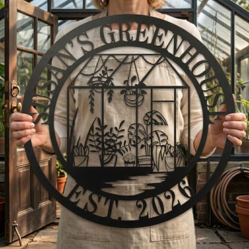 Personalized Greenhouse Garden Name Sign, Custom Metal Wall Decor Plaque for Home & Outdoor Display, Family Name Sign for Gardeners or New Home Gifts,Customized Steel Plant House Sign 2026 Garden Decor - Image 2