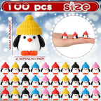 Soulchen 100 Pcs Mini Resin Penguin Figurines with Colorful Hats - Image 3