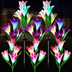 8 Pack Solar Garden Lights Outdoor, 7 Color Changing LED Waterproof Solar Powered Lily Flowers Landscape Lights for Outside Yard, Patio, Pathway Decorative, Décor by TANSOREN