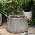 Tankana Compact Round Faux Stone Trough Water Fountain Outdoor Bubbler Water Feature Indoor with Solid Copper Tubing & Hidden Pump, Cottage Garden Yard Patio Entryway Meditation Fountain, Gray by Tankana