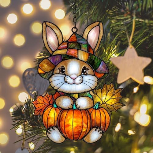 Cute Little Bunny Autumn Acrylic Suncatcher - Image 6