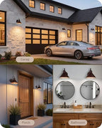 EDISHINE 2 Pack 8" Gooseneck Barn Outdoor Wall Light, Farmhouse Porch Light - Image 5