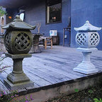 Garden Statue Animal Sculpture Outdoor Decor Gift Resin Outdoor Statues Ornaments, Pagoda Stupa Garden Lantern Sculptures Japanese Style Asian Decor Crafts Patio Yard Figurines(A) - Image 2