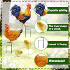 4 Pack Rooster Garden Stakes 20.5in Metal Rustproof Chicken Yard Art - Image 3