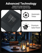 SHYMERY Solar Lanterns Outdoor Waterproof, 14 Inch Outdoor Lanterns with LED Flickering Flameless Candles,2 Pack Hanging Black Lantern Decorative for Patio,Front Porch,Balcony,Outside,Table Decor - Image 4