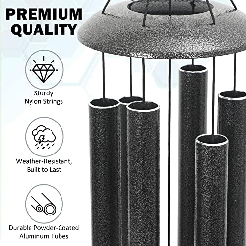 Vanquer Wind Chimes for Outside Deep Tone - 48'' Wind Chimes Outdoor Clearance, Deep Tone, Windchimes Outdoors, Memorial, Sympathy Gifts, Patio Yard, Home Décor (48" Grey) - Image 4