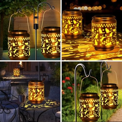 Cat Lover Gifts for Women,Mom,Grandma,Sister,Cat Solar Light , Gift Solar Lanterns for Mother Day Christmas Outdoor Waterproof Lights Led Mason Jar Hanging Lamps Decor for Garden Yard Patio - Image 4