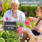 Leifide 24 Sets Plant Labels, Reusable Slate Plant Markers Natural Weatherproof Garden Signs Waterproof Hanging Slate Planter Tags with Metal Stakes and Stone Chalks for Vegetable Flower Pot - Image 5