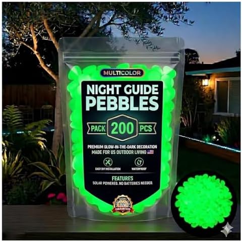 Colorful Glow in the Dark Rocks, Luminous Garden Stones for Landscaping Decor, Aquarium, Outdoor Paths, 200pcs Multi-Color Glowing Pebbles - Image 2