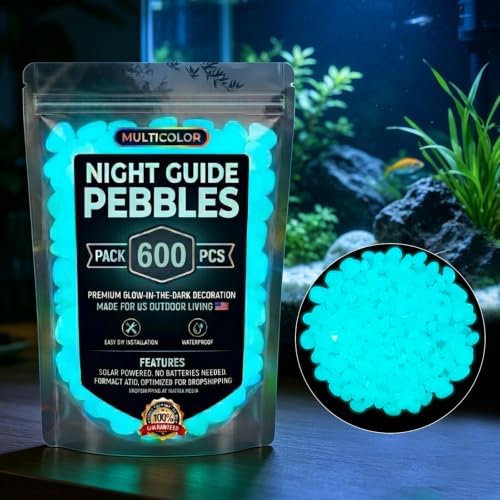 600pcs Glow in The Dark Garden Stones Glow in The Dark Pebbles DIY - Image 3