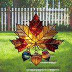 Maple Leaf and Acorn Acrylic Suncatcher by AVAGAN