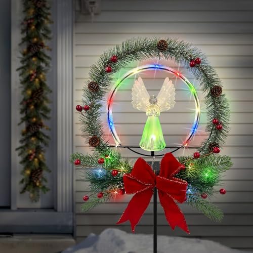 Fiber Optic Angel Solar Lights Garden Stakes,Christmas Decorastions Outdoor by HokfirmHomeDecorGarden