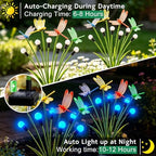 6 Pack Dragonfly Solar Garden Lights Outdoor, 36 LEDs Solar Firefly Lights - Image 5