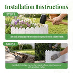 Wood Garden Edging, 9" H x 8 Ft L, 2 Pack, White Garden Fence - Image 6