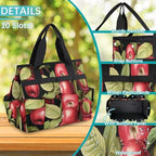 Apples Garden Tool Bag Organizer Heavy Duty Fruit Green Leaf Gardening Tote Bag with 10 Pockets for Women Men Gardening Gifts - Image 5