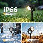 L LOHAS LED 5W Dusk to Dawn Outdoor Spotlight 3000K Landscape Light 6 Pack - Image 3