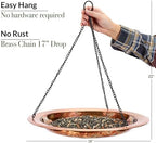 Good Directions Hanging Fire Copper Bird Bath for Outside Backyard, Outdoor, Patio, Garden, Birdbath Gift for Bird Lovers Watchers, Large 18" Pure Copper Metal - Image 6