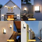 Outdoor Square Led Wall Light,Hardwired,24W 3000K,4-Pack,Black - Image 6