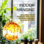 VOREEN 6" Hanging Glass Garden Gazing Ball Hand Blown Glass Witch Ball Christmas Ornament Friendship Balls for Outdoor Garden Patio Window Home Décor, Gift for Mom Wife Friend, Orange - Image 5