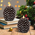 Wondise Flameless Candles with 6H Timer Pine Cone Candles by Wondise