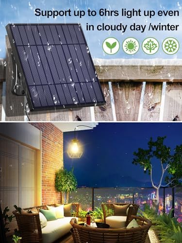 intelamp Solar Pendant Lights Indoor Outdoor 4000mAh Hanging Light - Image 2
