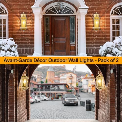 18” Gold Light Fixtures Outdoor Brass Porch Lights - Image 5