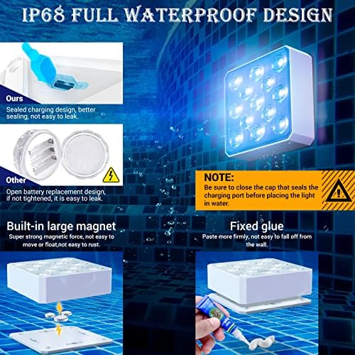LOFTEK Pool Lights, Rechargeable & Magnetic Submersible LED Lights w/Remote - Image 6