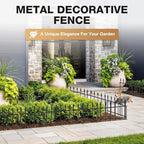 Decorative Garden Fence 10ft (L) x 19in (H) - 7 Panels Heavy Duty Garden Fencing Animal Barrier Rustproof Metal Fence Border for Outdoor Yard & Flower Bed Decor - Image 7