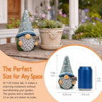 Solar Garden Gnome Statue with Crystal Mosaic LED Hat, Outdoor Decor - Image 4