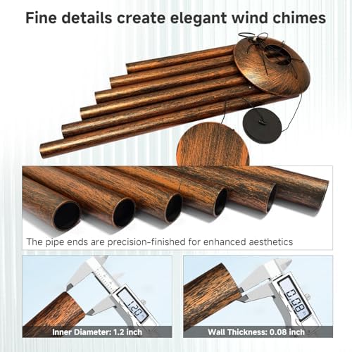 45" Large Wind Chimes for Outside,6 Thick and Bold Aluminum Tubes (Vintage) - Image 3