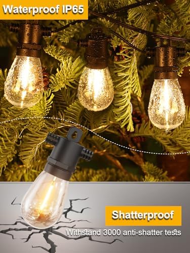 Svater Outdoor String Lights 150 FT, Patio Lights for Outside with Shatterproof Bulbs, IP65 Waterproof Commercial Grade LED Hanging Light for Backyard Bistro Market Cafe, Black - Image 2