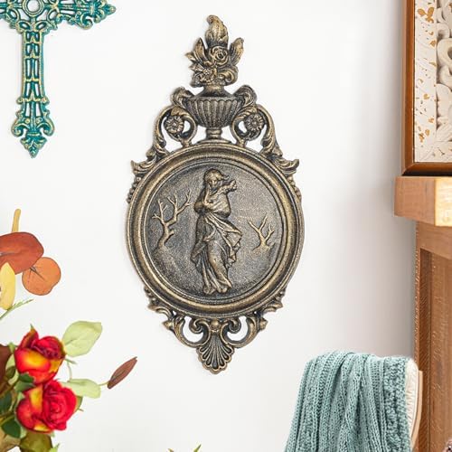 Sungmor Gold Cast Iron Wall Plaque - Classical Lady Relief in French Style - Image 4