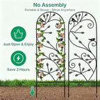 AMAGABELI GARDEN & HOME 2 Pack Garden Trellis for Climbing Plants 47" x 16" Black Iron Potted Support Vines Metal Wire Plant Trellis for Climbing Vegetables Flower Patio Roses Cucumbers Supports - Image 3