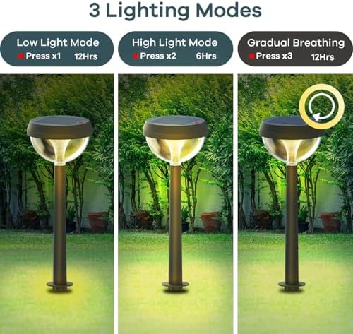Linkind Solar Pathway Lights 8 Pack, Solar Lights Outdoor Warm White - Image 4