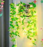 CAKERS Artificial Gourd Vine String Lights|Festive Party Decor Simulation Plants Vine Lights|Faux Rattan Fairy Lights for Party Bedroom Patio,Gold,5m(16.4ft)-50LED-Solar - Image 4