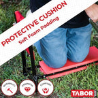 TABOR TOOLS TR2A Garden Kneeler and Seat Bench with Tool Bag Pouch and Foam Pad Cushion, Workseat with Kneeling Bench Option, Light Weight Foldable Stool, Portable Outdoor Kneeler for Gardening. - Image 4