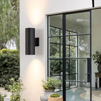 mirrea 14" Modern Outdoor Porch Light in 2 Lights, Matte Black, 6 Pack - Image 4