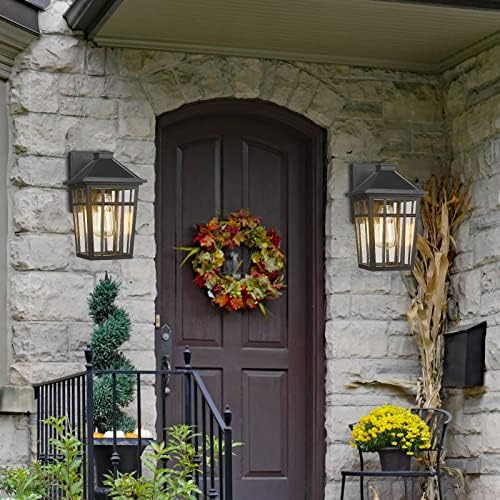 Darkaway Outdoor Sconce Lights Wall Light Fixtures, Front Porch Light Outdoor Wall Anti-Rust Waterproof Aluminum with Glass Exterior Light Fixture for Patio, Yard, Doorway, Garage(2 Pack, Black) - Image 6