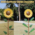 72" H Metal Sunflower Glass Bottle Tree Stake,Wine Bottle Tree,Yard Decor - Image 4