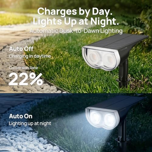 Consciot Solar Spot Lights Outdoor Waterproof, Landscape Solar Spotlights - Image 4