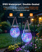 6 Pack Sun Power Cracked Glass Globe Lantern Hanging Color Lighting - Image 6
