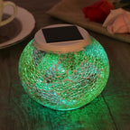 Hemoton Mosaic Solar Light Glass Table Lamp with Color Transition Modes - Image 4