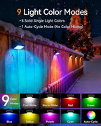 Solar Fence Lights Outdoor, 2 Pack Fence Lights Solar Powered RGB - Image 5