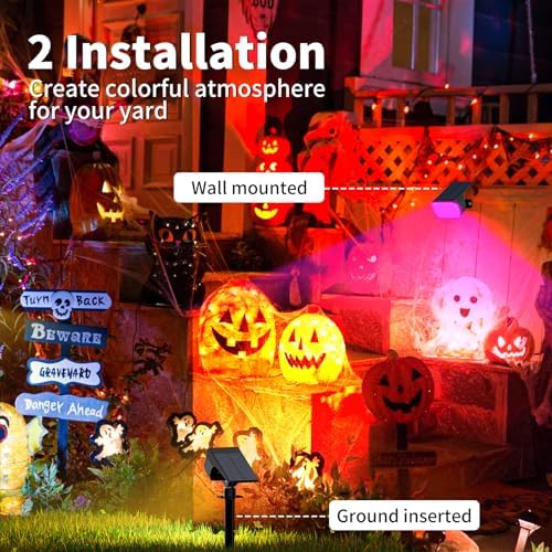 WENATY Solar Spot Lights Outdoor Waterproof, Solar Spotlights, 6 Packs, RGB - Image 3
