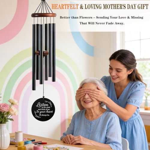 36 Inch Memorial Wind Chimes for Loss of Loved One - Deep Tone, Durable Metal Sympathy Wind Chimes for Outside, Outdoor Decor, Garden Patio Porch Yard Home, Meaningful Gift for Mom Women Housewarming - Image 7